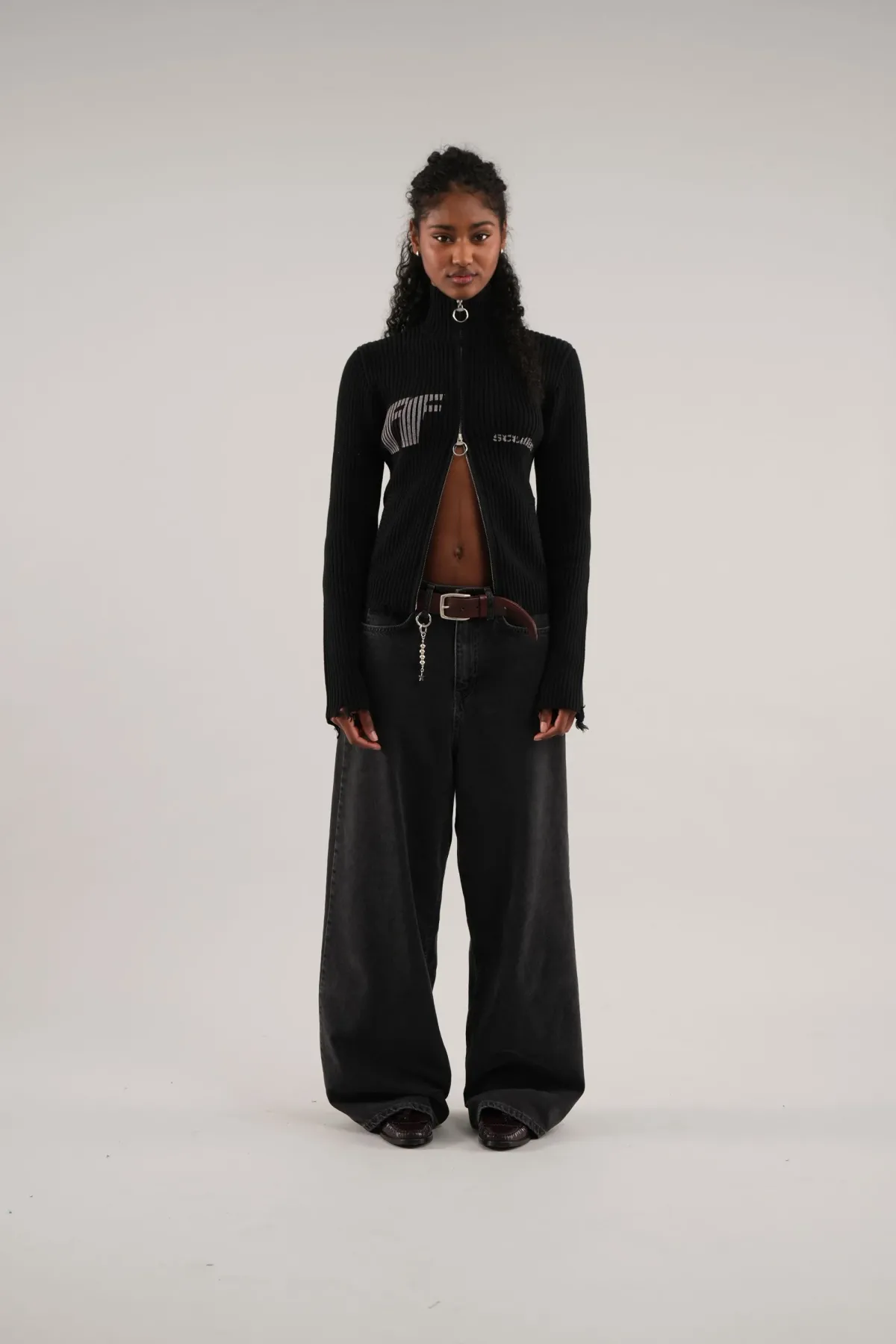 Scuffers Knitwear^Blackie Dark Zipper Knit