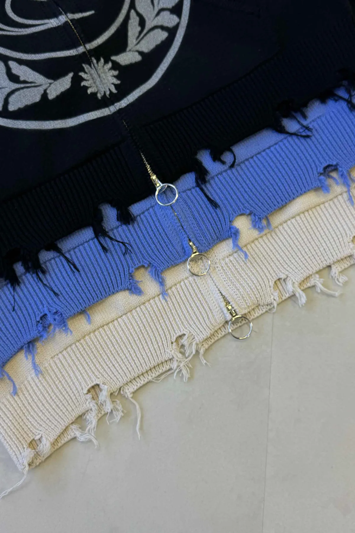 Scuffers Knitwear^CLG Ecru Knit Zipper