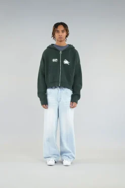 Scuffers Knitwear^Emblem Green Zipper Knit