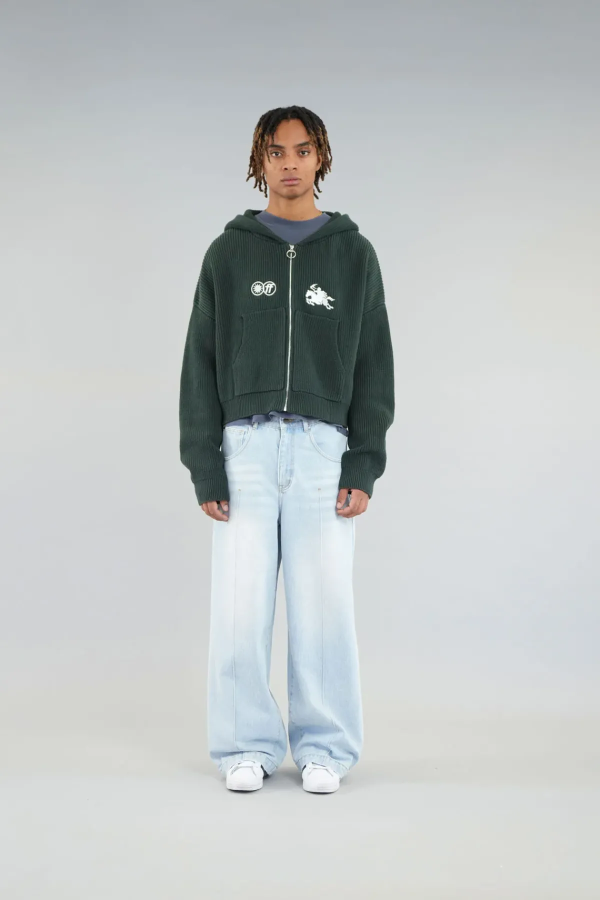 Scuffers Knitwear^Emblem Green Zipper Knit