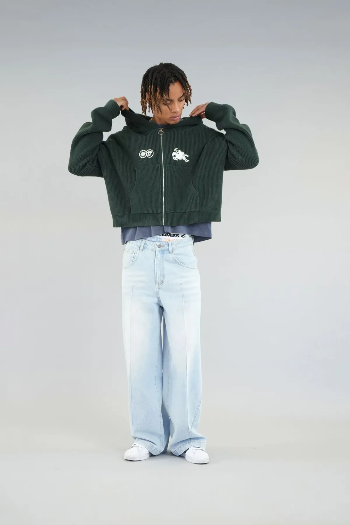 Scuffers Knitwear^Emblem Green Zipper Knit