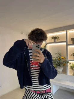 Scuffers Knitwear^Emblem Navy Zipper Knit