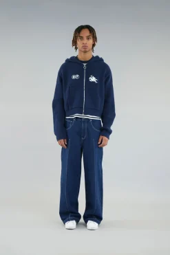 Scuffers Knitwear^Emblem Navy Zipper Knit
