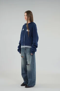 Scuffers Knitwear^Emblem Navy Zipper Knit