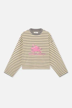 Scuffers Long Sleeves^Emblem Striped Yellow Longsleeve