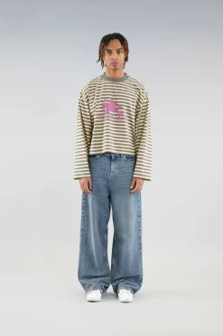 Scuffers Long Sleeves^Emblem Striped Yellow Longsleeve