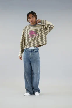 Scuffers Long Sleeves^Emblem Striped Yellow Longsleeve