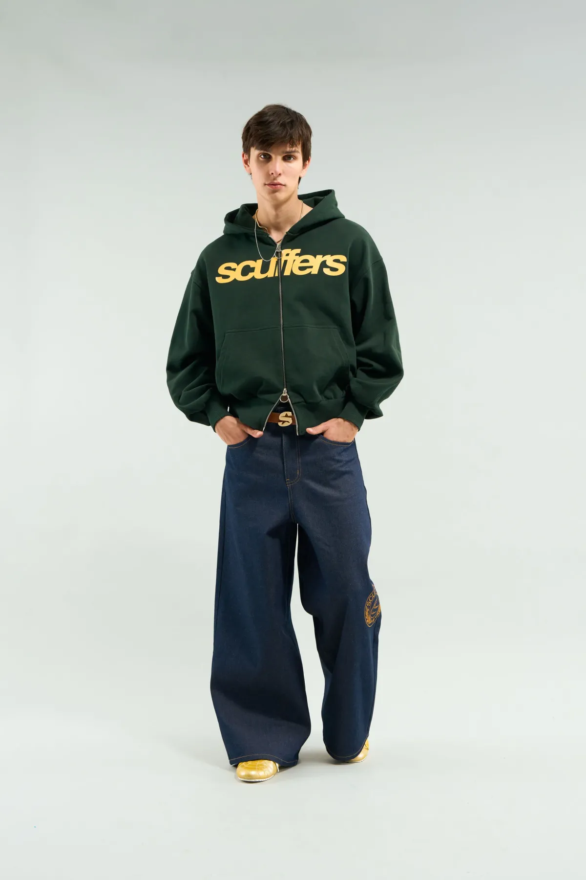 Scuffers Hoodies^Essential Green Zipper