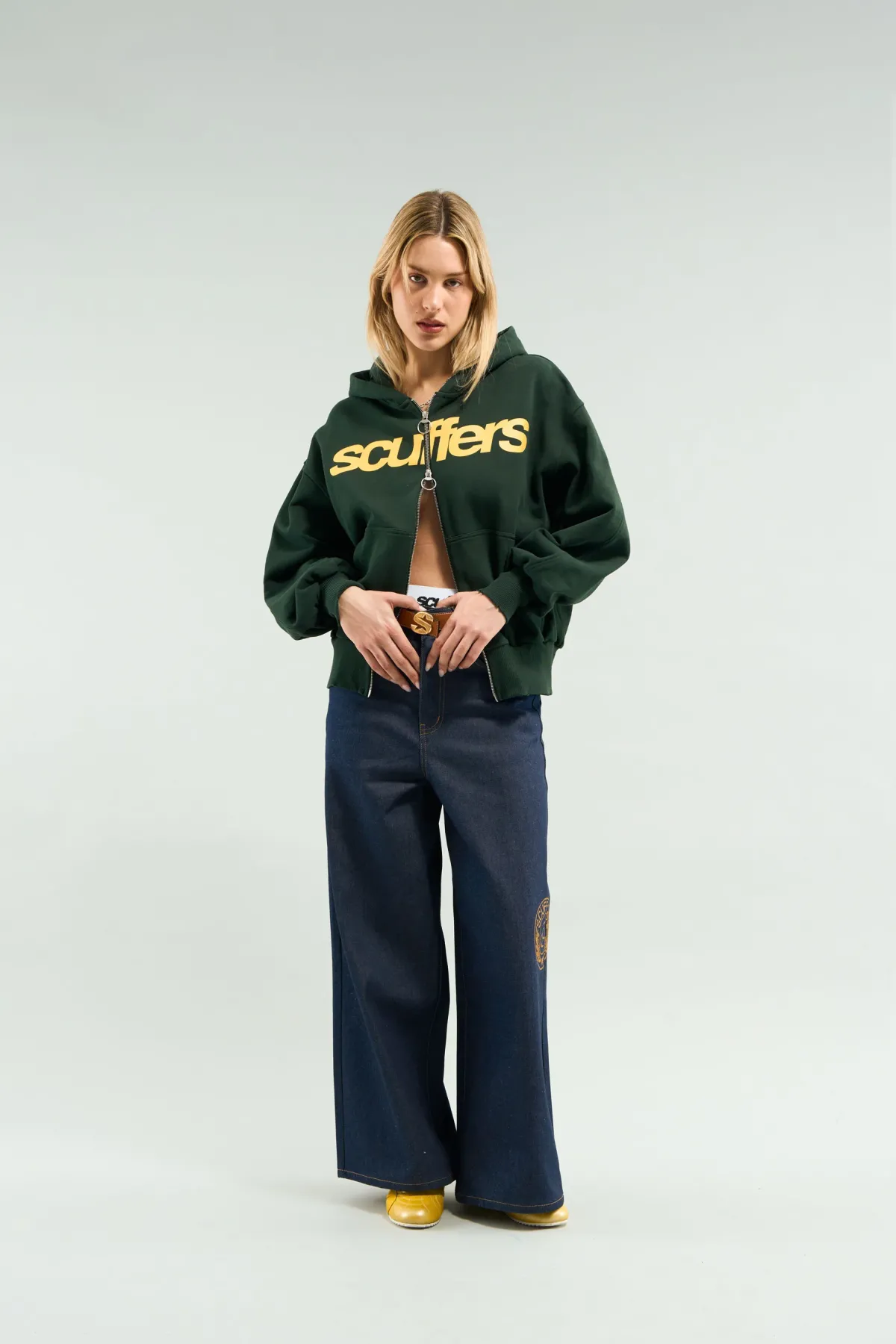 Scuffers Hoodies^Essential Green Zipper