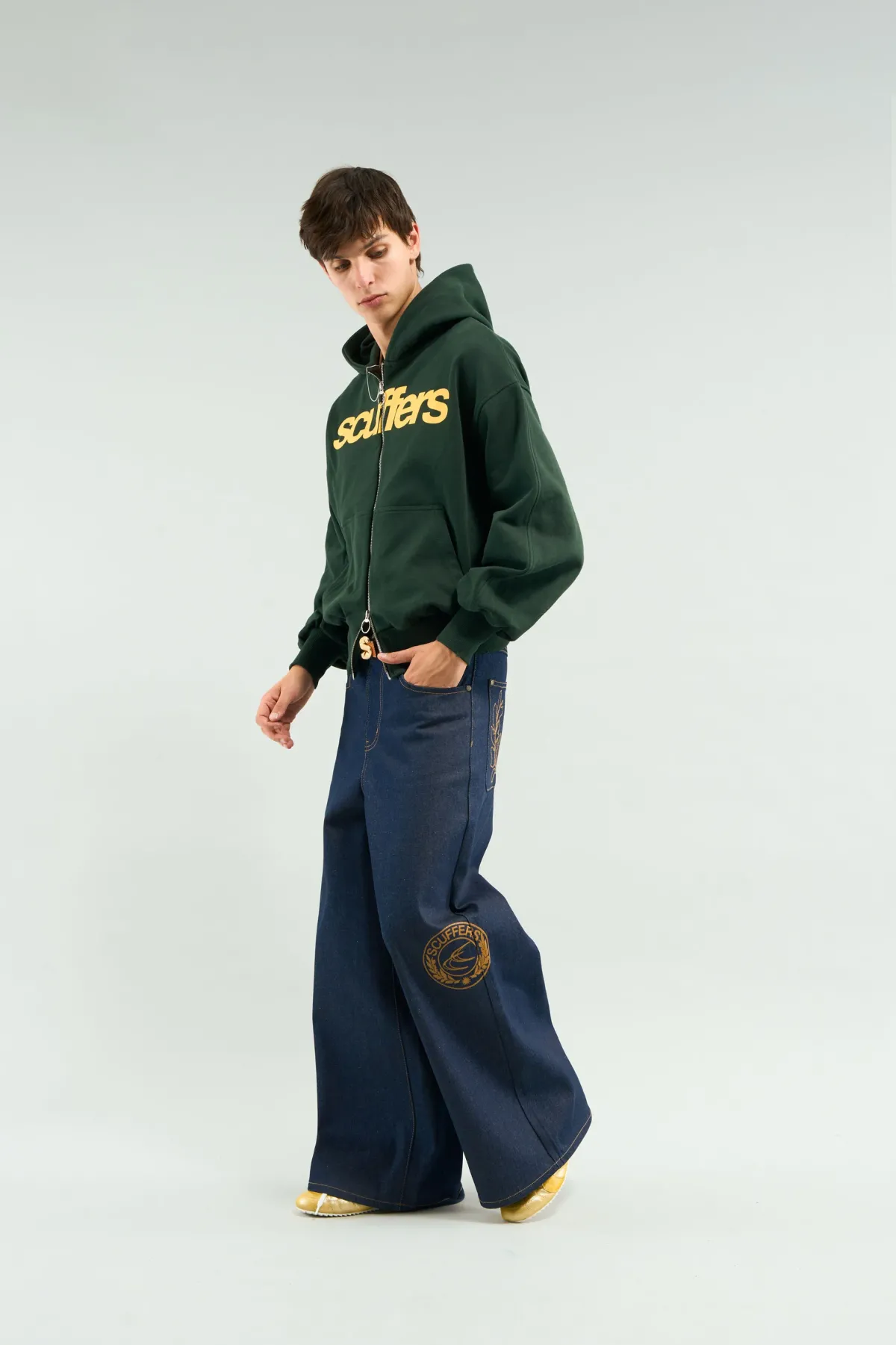 Scuffers Hoodies^Essential Green Zipper