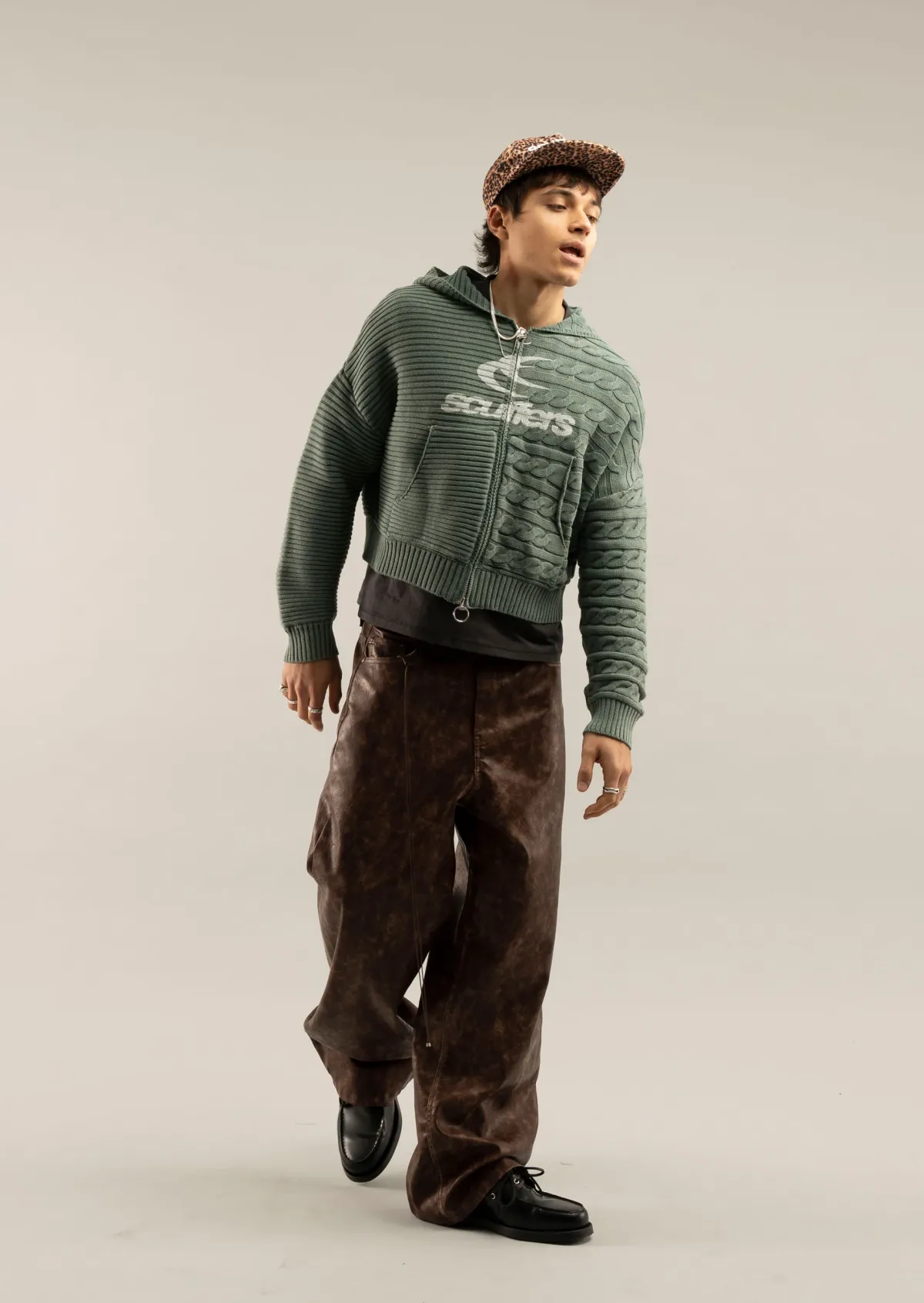 Scuffers Knitwear^Frenchie Green Knit Zipper