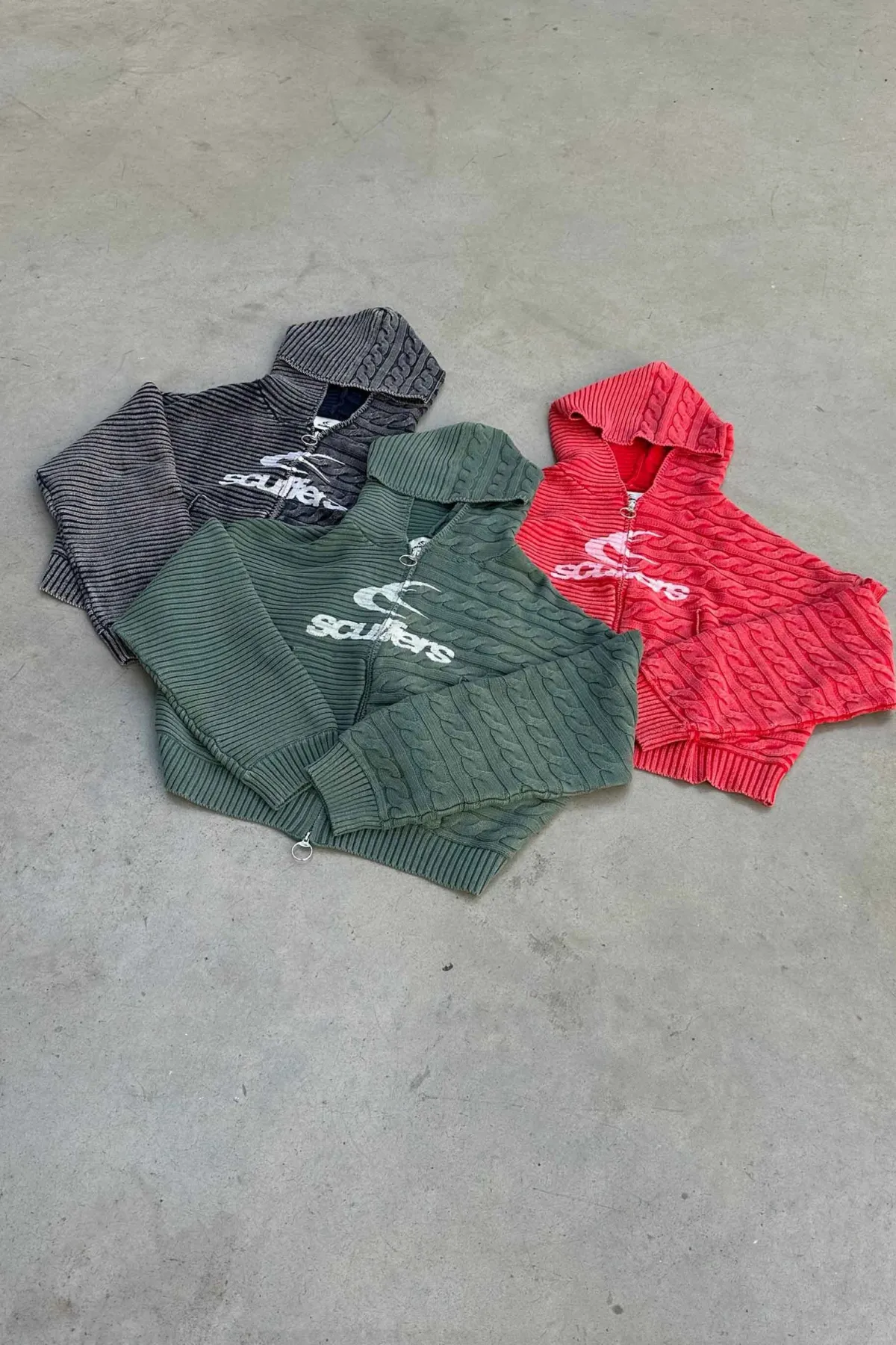 Scuffers Knitwear^Frenchie Green Knit Zipper