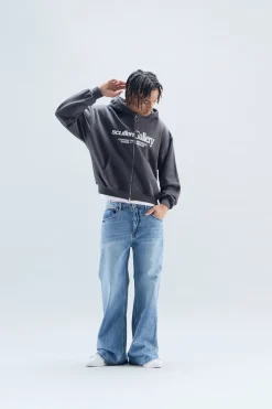 Scuffers Hoodies^Gallery Black Zipped Hoodie