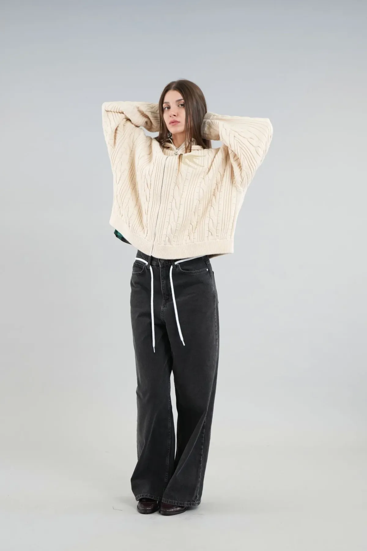 Scuffers Knitwear^Latte Ecru Zipper Knit