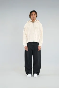 Scuffers Knitwear^Latte Ecru Zipper Knit