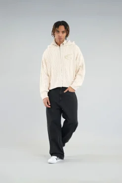 Scuffers Knitwear^Latte Ecru Zipper Knit
