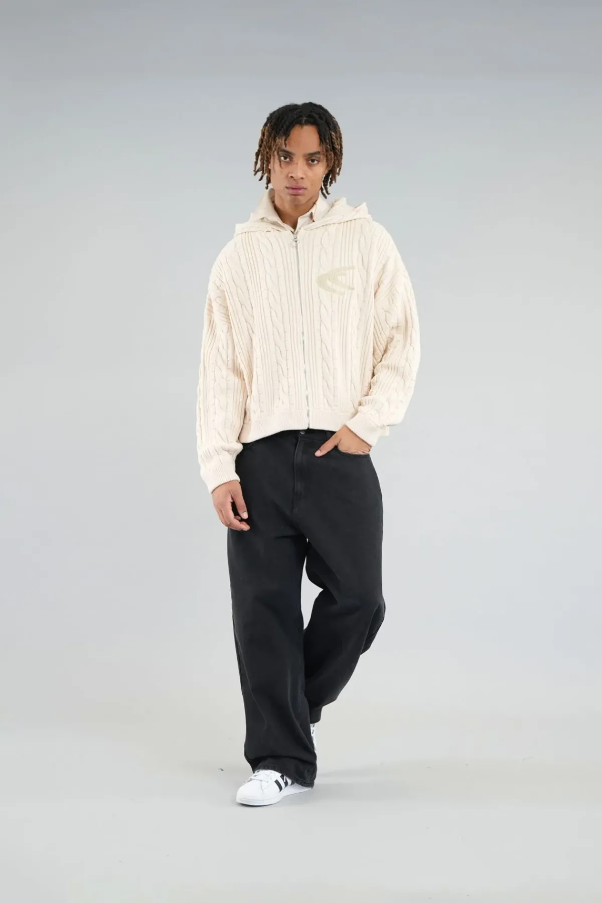 Scuffers Knitwear^Latte Ecru Zipper Knit