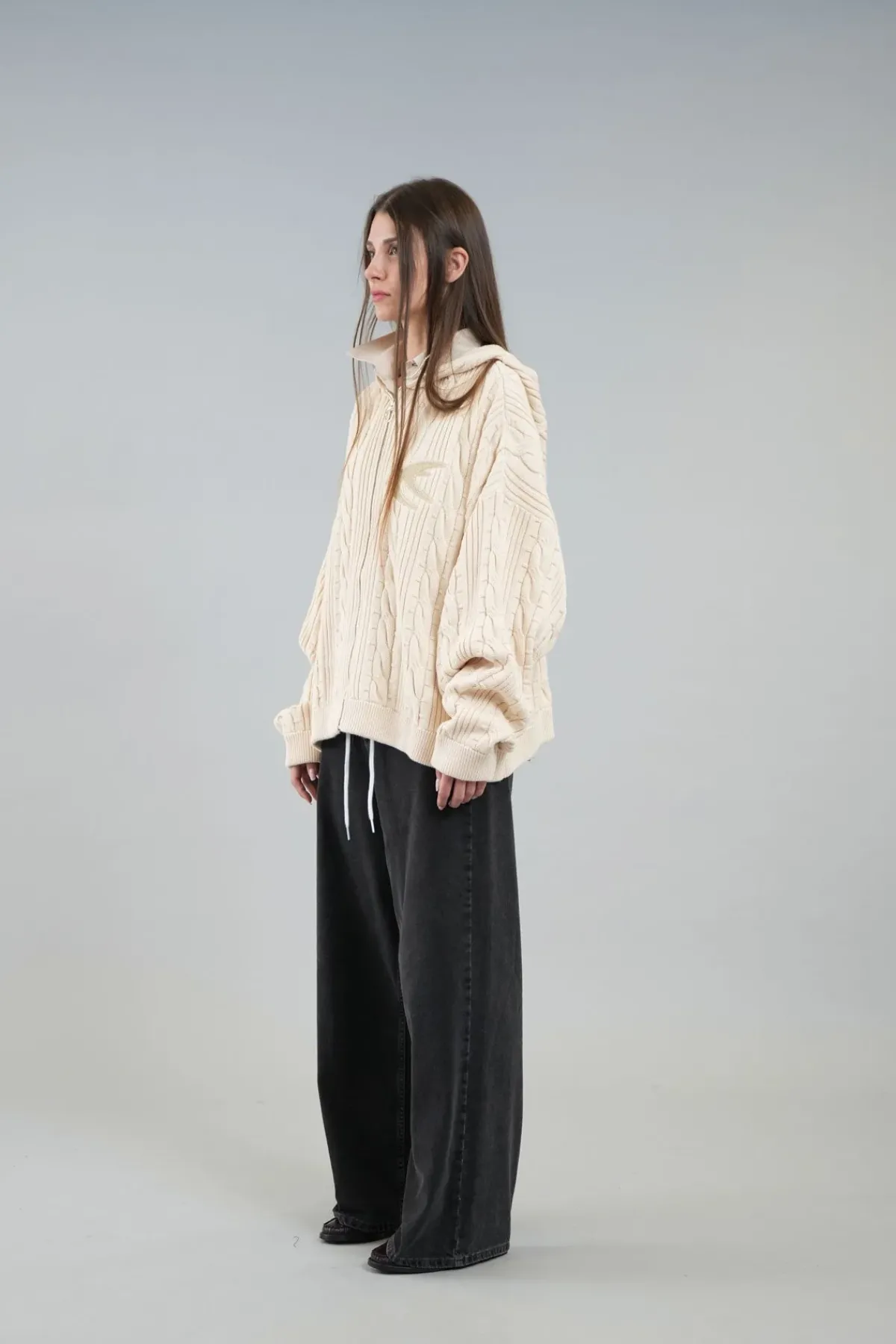 Scuffers Knitwear^Latte Ecru Zipper Knit