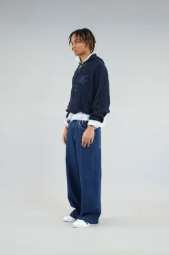 Scuffers Knitwear^Latte Navy Zipper Knit