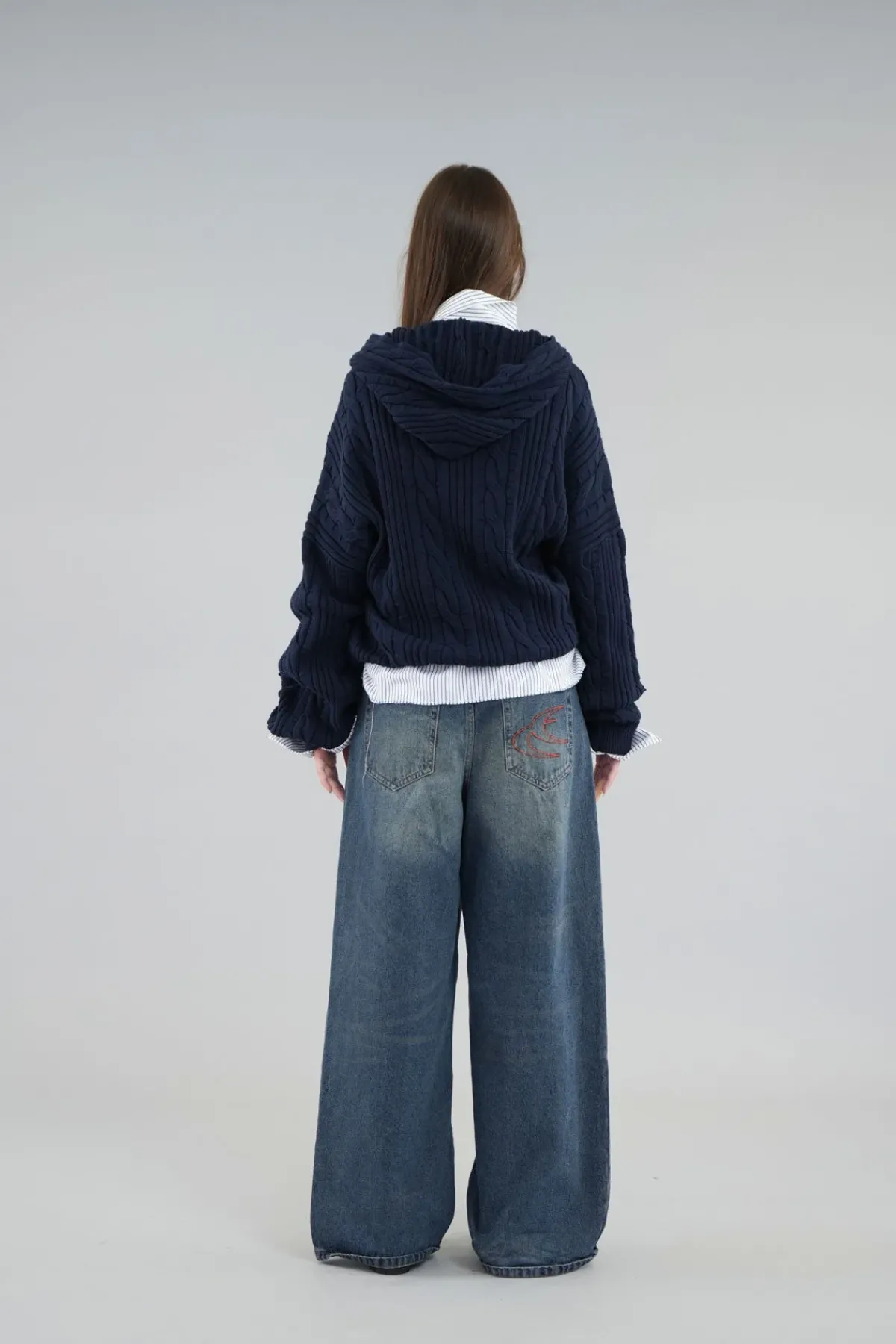 Scuffers Knitwear^Latte Navy Zipper Knit