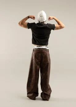 Scuffers Pants & Sweatpants^Leather Brown Jumbo Pants