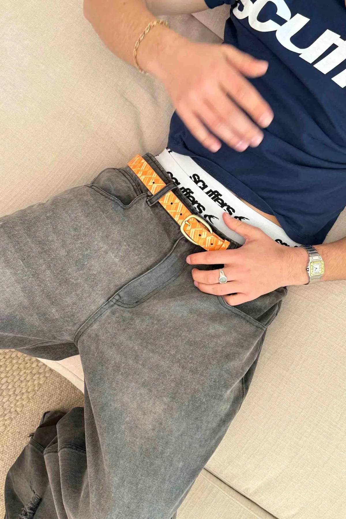 Scuffers Belts^Monogram Yellow Belt
