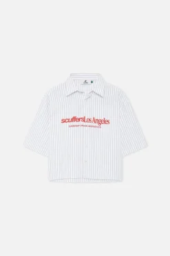 Scuffers Shirts & Polos^Not LA Yet Ecru Pinstripe Shirt