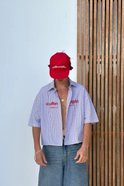 Scuffers Shirts & Polos^Not LA Yet Purple Striped Shirt