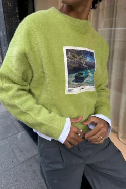 Scuffers Knitwear^Oil #1 Green Knit