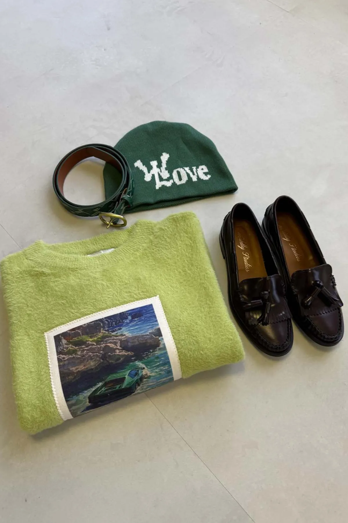 Scuffers Knitwear^Oil #1 Green Knit