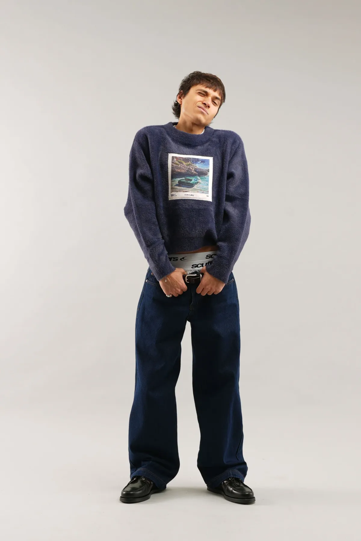 Scuffers Knitwear^Oil #1 Navy Knit