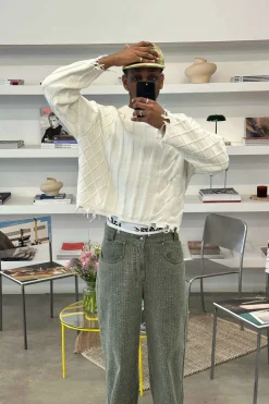 Scuffers Knitwear^Oversized White Trench Jersey