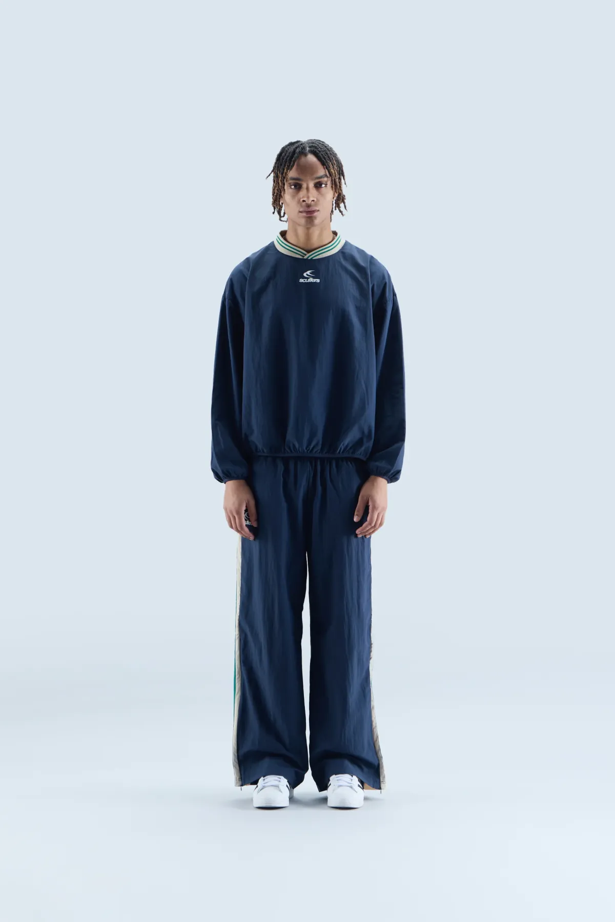 Scuffers Crewneck^Sports Tech Navy & Green Crewneck