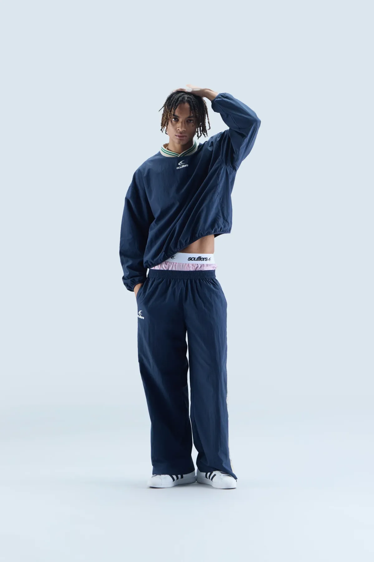 Scuffers Crewneck^Sports Tech Navy & Green Crewneck