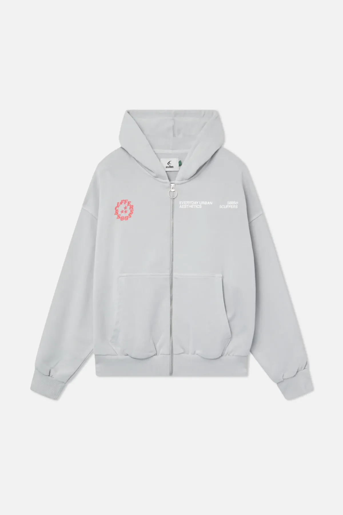 Scuffers Hoodies^S66S Zipped Grey Hoodie