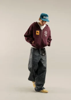 Scuffers Hoodies^Stone Burgundy Zipper