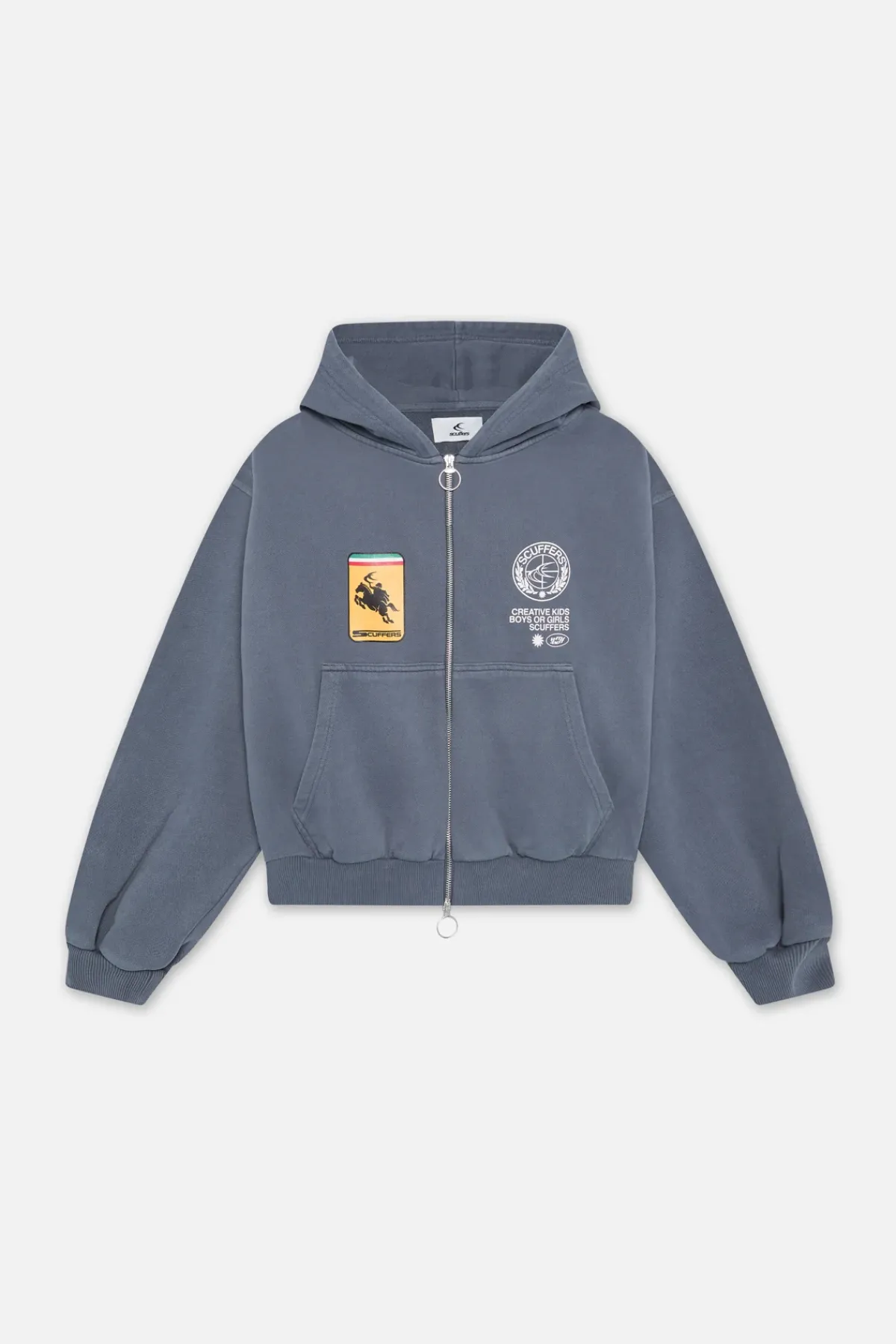 Scuffers Hoodies^Stone Light Blue Zipper