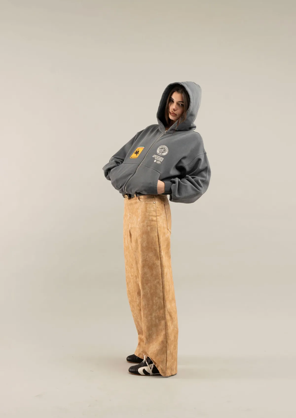 Scuffers Hoodies^Stone Light Blue Zipper
