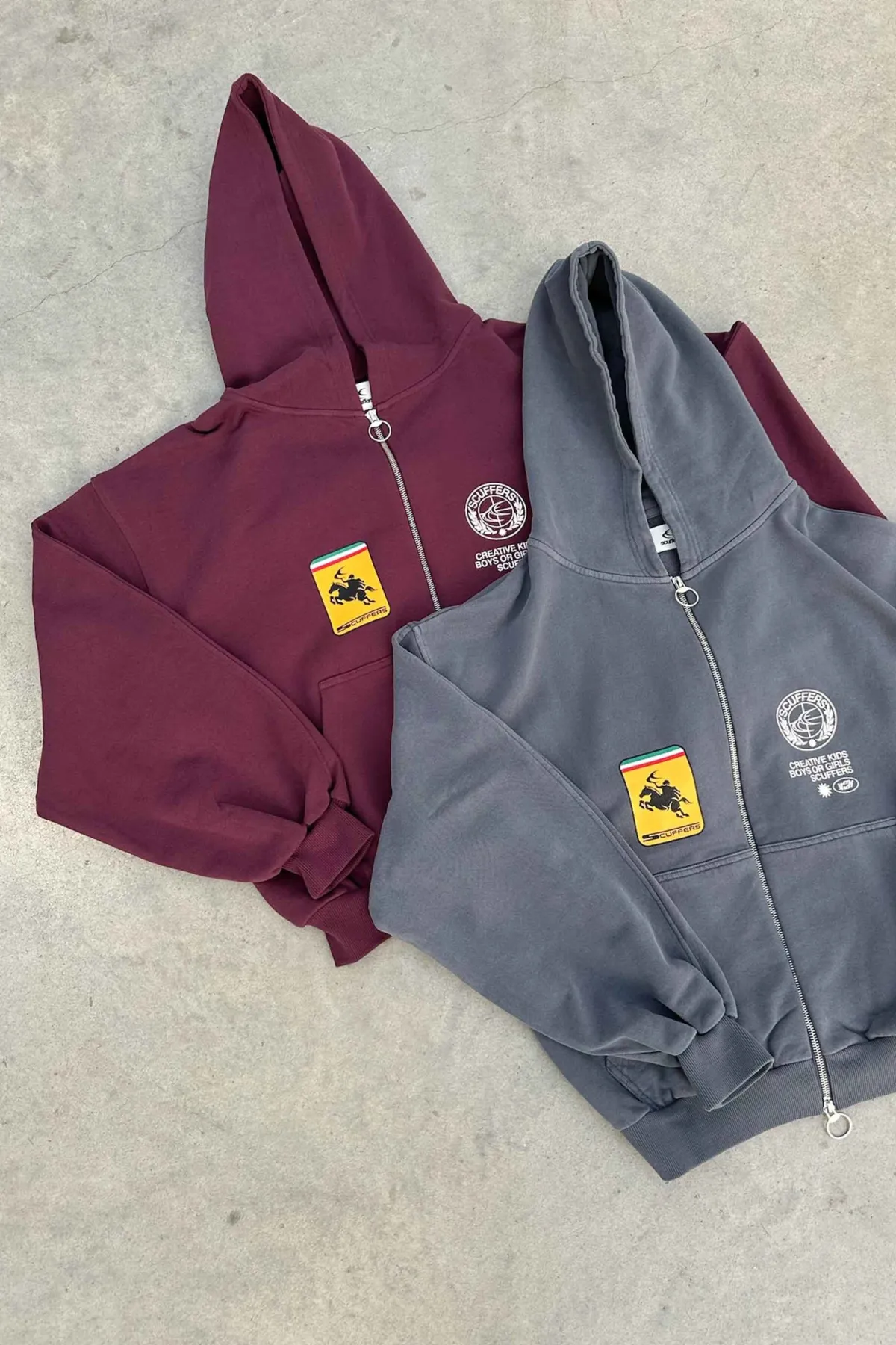 Scuffers Hoodies^Stone Light Blue Zipper